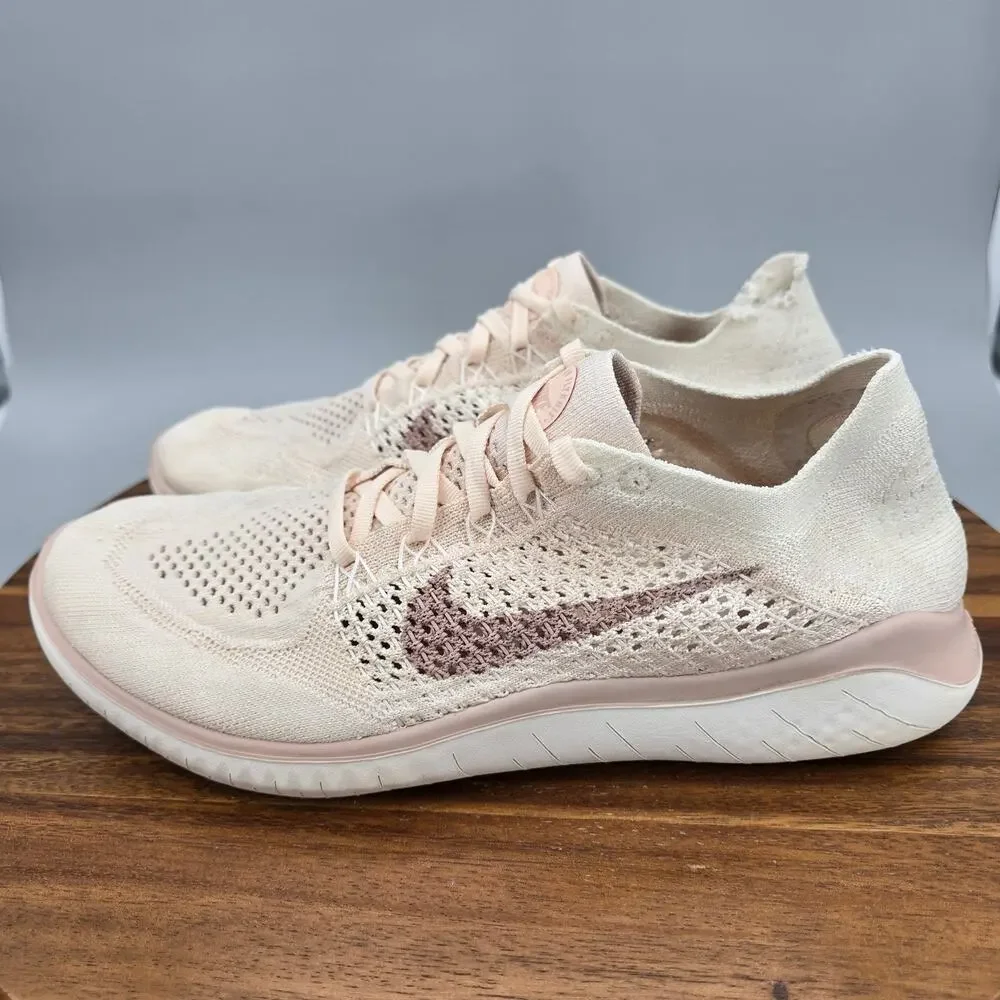 Nike Free RN Flyknit Shoes Womens 11 Guava Ice Beige Athletic Running Sneakers